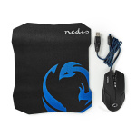 Nedis Gaming Mouse & Mouse Pad Set | Wired | 800 / 1200 / 1600 dpi | Justerbar DPI | Antall knapper: 6 | Right-Handed | 1.50 m | Normal Lighting Nedis Gaming Mouse & Mouse Pad Set | Wired | 800 / 1200 / 1600 dpi | Justerbar DPI | Antall knapper: 6 | Right-Handed | 1.50 m | Normal Lighting