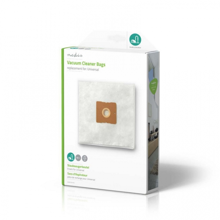 Nedis Støvsugepose- | 4 stk. | Syntetisk | Mest solgt for: Universal | Hvit