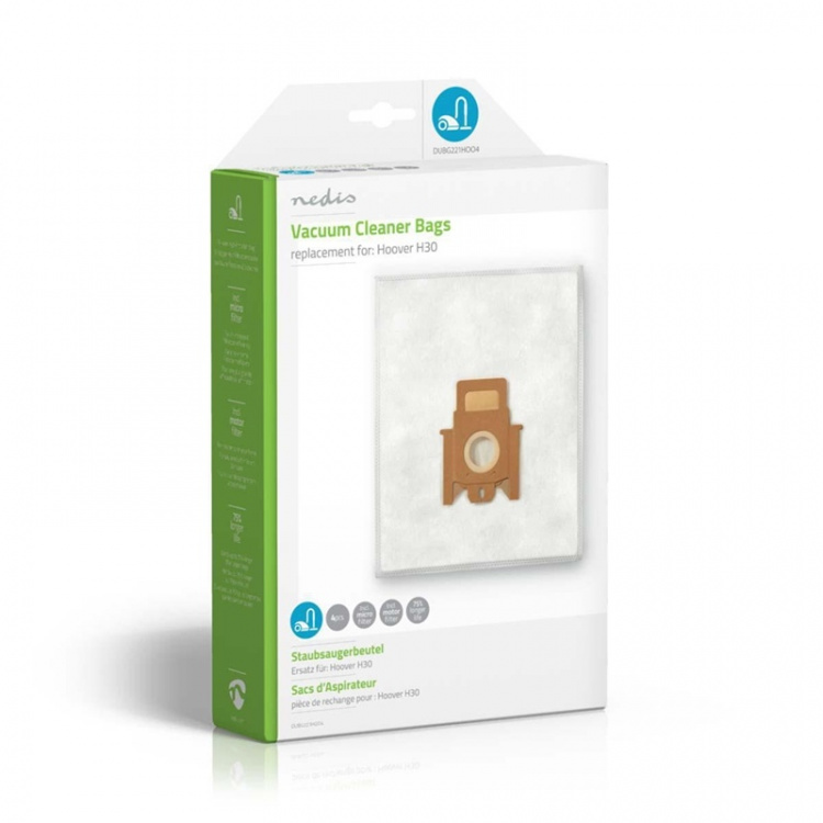 Nedis Støvsugepose- | 4 stk. | Syntetisk | Mest solgt for: Hoover H30 | Hvit