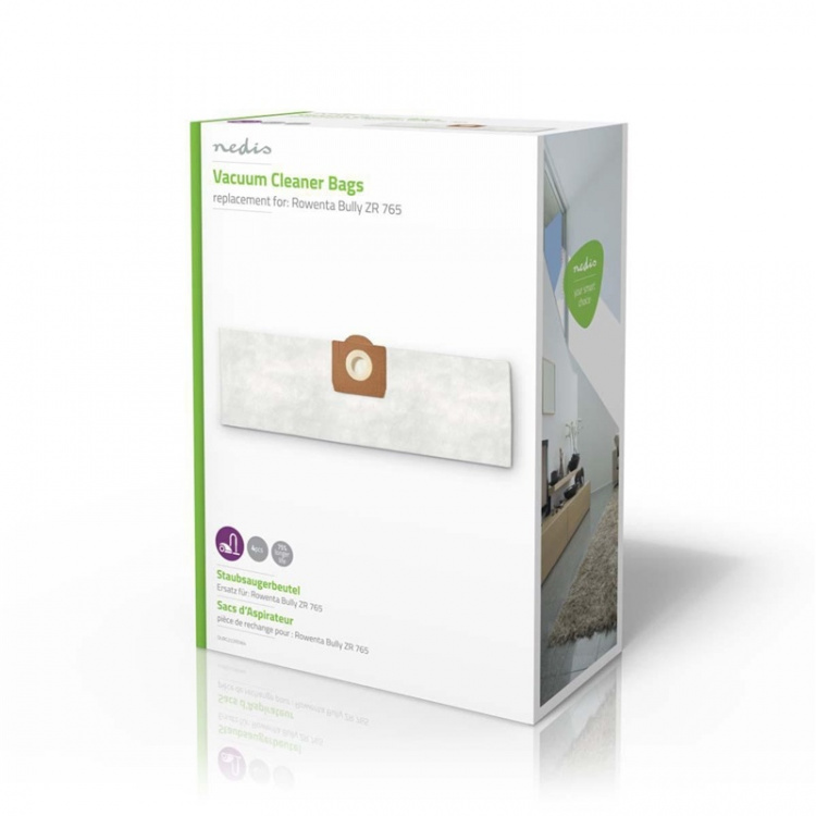 Nedis Støvsugepose- | 4 stk. | Syntetisk | Mest solgt for: Rowenta Bully ZR 765 | Hvit