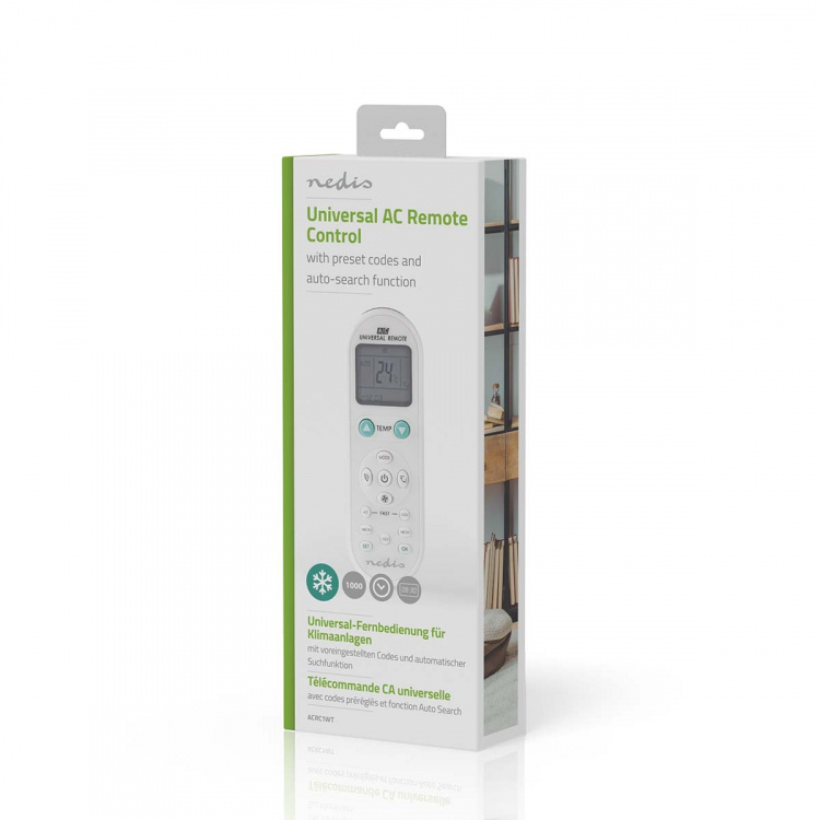 Nedis Universalfjernkontroll for klimaanlegg med delt enhet | Programmeringsfunksjoner | 2x AAA/LR03