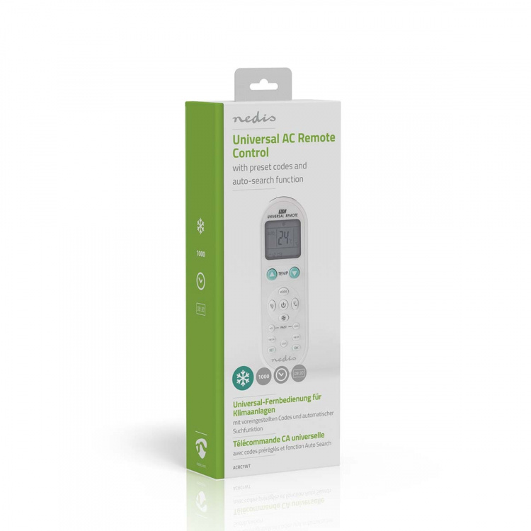 Nedis Universalfjernkontroll for klimaanlegg med delt enhet | Programmeringsfunksjoner | 2x AAA/LR03