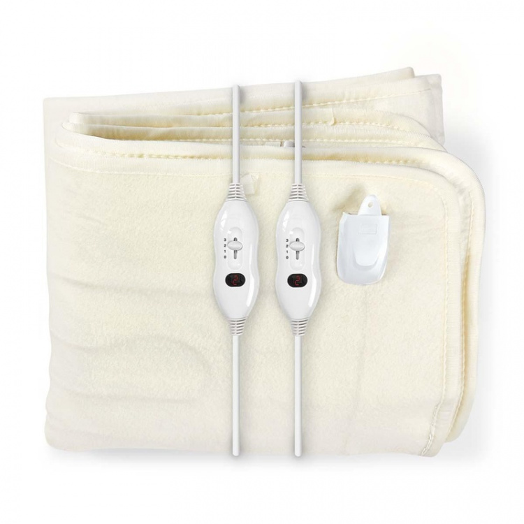 Nedis Elektrisk Teppe | Underblanket | 2 Personer | 160 x 140 cm | 3 Varmeinnstillinger | Vaskbar | Overopphetings vern | Polyester