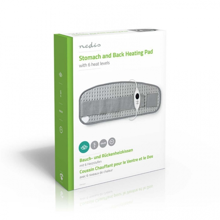 Nedis oppvarming Pad | Magen og ryggen | 6 Varmeinnstillinger | Overopphetings vern | Vaskbar
