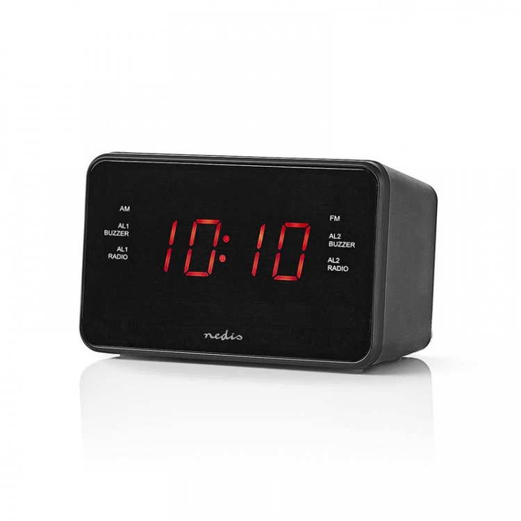 Nedis Digital Alarm Clock Radio | LED | 1x 3.5 mm Audio Input | Tidsframskriving | AM / FM | slumrefunksjon | Sleep timer | Antall alarmer: 2 | Sort Nedis Digital Alarm Clock Radio | LED | 1x 3.5 mm Audio Input | Tidsframskriving | AM / FM | slumrefunksjon | Sleep timer | Antall alarmer: 2 | Sort