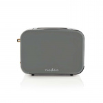 Nedis Brødrister | Soft Touch serien | 2 Brødskiver | 2 Spor | Browning nivåer: 6 | Avrimingsfunksjon | Grå