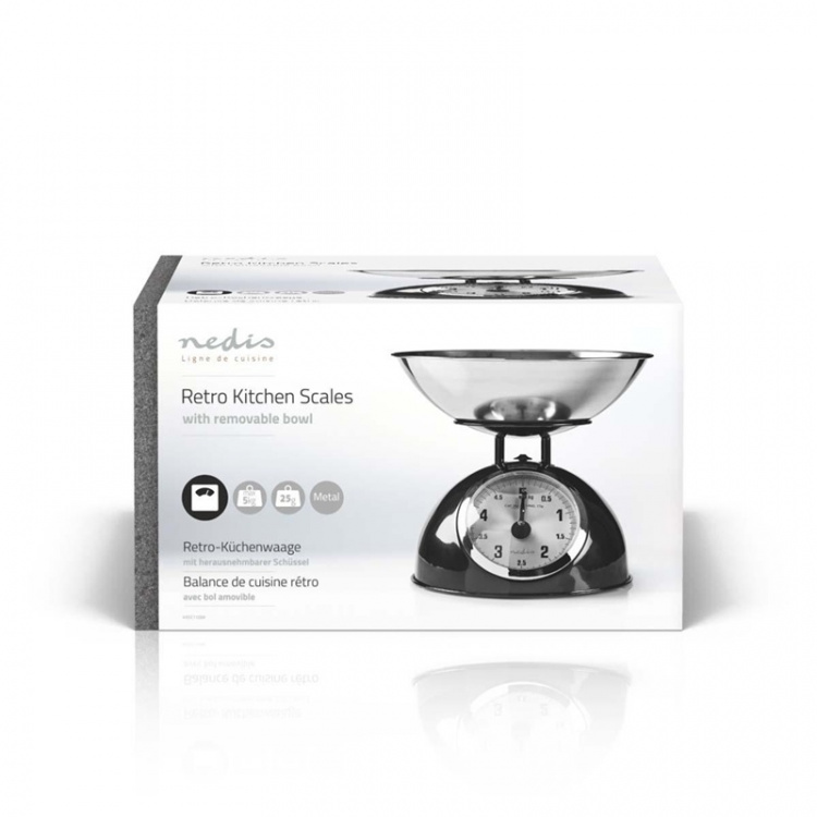 Nedis Kjøkken Scales | Analog | Rustfritt Stål | Avtakbar bolle | Sort Nedis Kjøkken Scales | Analog | Rustfritt Stål | Avtakbar bolle | Sort