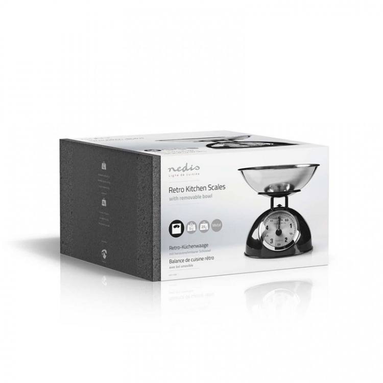 Nedis Kjøkken Scales | Analog | Rustfritt Stål | Avtakbar bolle | Sort Nedis Kjøkken Scales | Analog | Rustfritt Stål | Avtakbar bolle | Sort