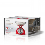 Nedis Kjøkken Scales | Analog | Rustfritt Stål | Avtakbar bolle | Rød