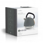 Nedis Vannkoker | 1.8 l | Soft-Touch | Grå | Roterbar 360 grader | Skjult varmeelement | Strix® kontroll | Koketørr beskyttelse Nedis Vannkoker | 1.8 l | Soft-Touch | Grå | Roterbar 360 grader | Skjult varmeelement | Strix® kontroll | Koketørr beskyttelse
