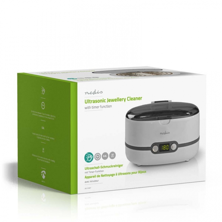 Nedis Ultralyd Smykker Cleaner | Nettstrøm drevet | 230 V AC 50 Hz | 0.6 l | Hvit