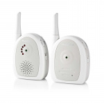 Nedis Audio Baby Monitor | FHSS (Frequency-Hopping Spread Spectrum) | Område: 300 m | Batteri drevet / Nettstrøm drevet | Grå / Hvit