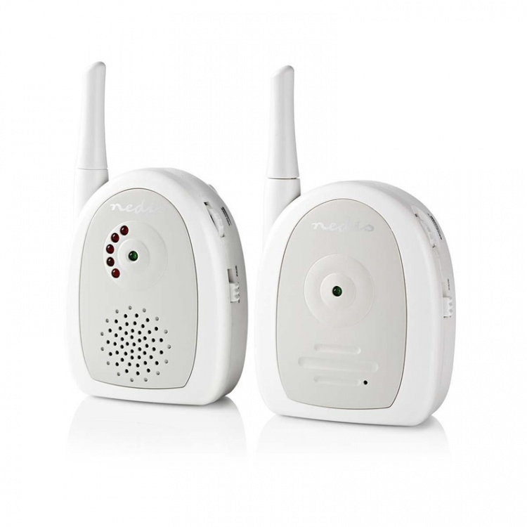 Nedis Audio Baby Monitor | FHSS (Frequency-Hopping Spread Spectrum) | Område: 300 m | Batteri drevet / Nettstrøm drevet | Grå / Hvit