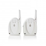 Nedis Audio Baby Monitor | FHSS (Frequency-Hopping Spread Spectrum) | Område: 300 m | Batteri drevet / Nettstrøm drevet | Grå / Hvit