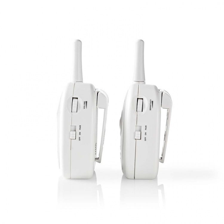 Nedis Audio Baby Monitor | FHSS (Frequency-Hopping Spread Spectrum) | Område: 300 m | Batteri drevet / Nettstrøm drevet | Grå / Hvit