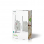 Nedis Audio Baby Monitor | FHSS (Frequency-Hopping Spread Spectrum) | Område: 300 m | Batteri drevet / Nettstrøm drevet | Grå / Hvit