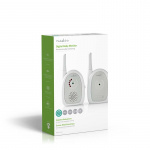 Nedis Audio Baby Monitor | FHSS (Frequency-Hopping Spread Spectrum) | Område: 300 m | Batteri drevet / Nettstrøm drevet | Grå / Hvit