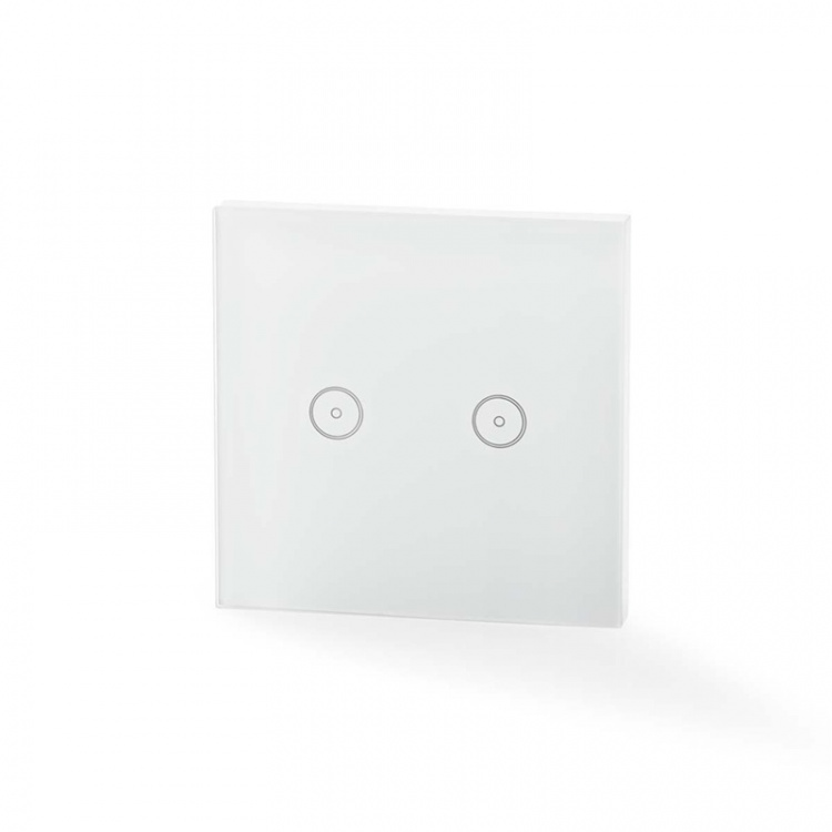 Nedis SmartLife Veggbryter | Dobbel | Wall Mount | 1000 W | Android™ / IOS | Glass | Hvit Nedis SmartLife Veggbryter | Dobbel | Wall Mount | 1000 W | Android™ / IOS | Glass | Hvit