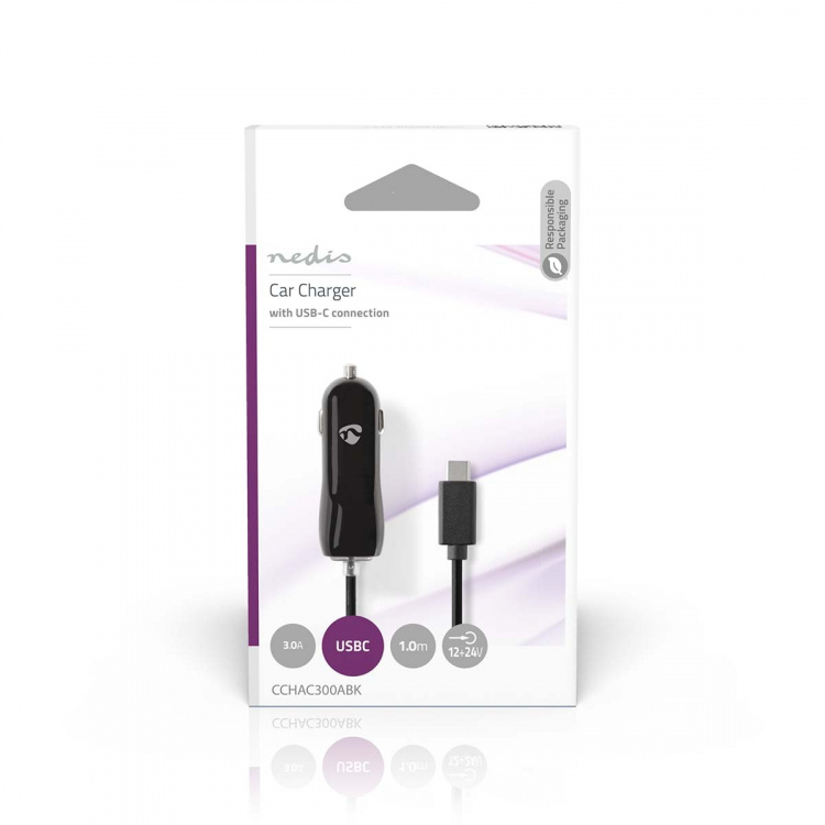 Nedis Billader | 15 W | 1x 3.0 A | Antall utganger: 1 | USB-C™ (Fast) Kabel | 1.00 m | Single Voltage Output Nedis Billader | 15 W | 1x 3.0 A | Antall utganger: 1 | USB-C™ (Fast) Kabel | 1.00 m | Single Voltage Output