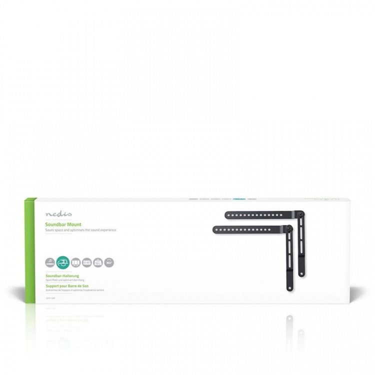 Nedis Soundbar Mount | Kompatibel med: Universell | Festet til TV-en | 10 kg | Dreibar | Stål | Sort