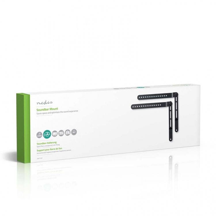 Nedis Soundbar Mount | Kompatibel med: Universell | Festet til TV-en | 10 kg | Dreibar | Stål | Sort