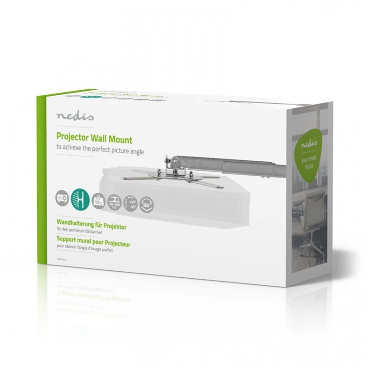 Nedis projektor Mount | Fullbevegelig | 10 kg | Roterbar | Tiltbar | Stål | Sølv