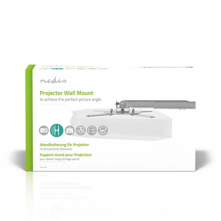 Nedis projektor Mount | Fullbevegelig | 10 kg | Roterbar | Tiltbar | Stål | Sølv