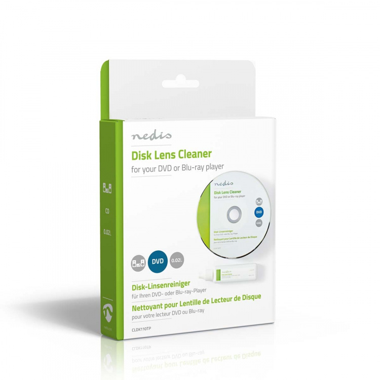 Nedis Disc Lens Cleaner | Rengjørings disc | 20 ml | BluRay spiller / DVD spiller
