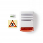 Nedis Dummy Security Siren | IP44 | Batteri drevet | Utendørs | Hvit / Oransje