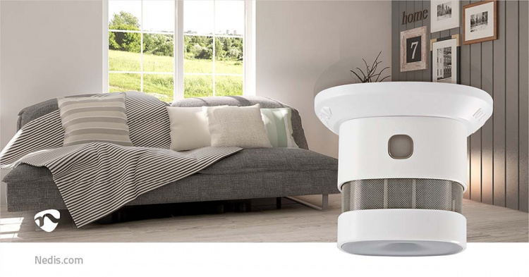 Nedis Røykvarsler | Batteri drevet | batteritid opp til: 10 år | EN 14604 | Med pause knapp | Med test knapp | 85 dB | ABS | Hvit