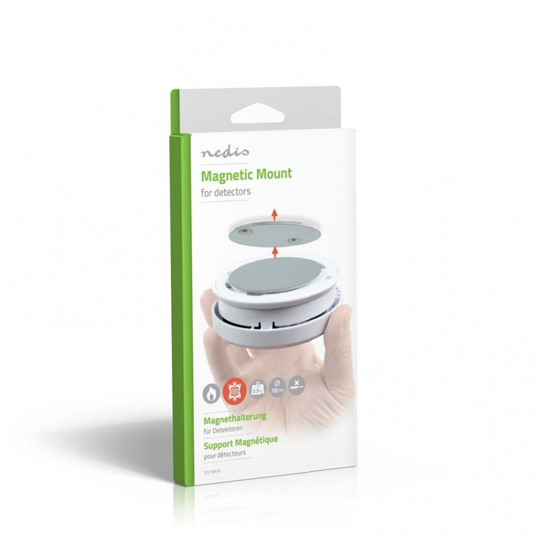 Nedis Detektorfeste | Diameter: 70 mm | Magnetisk | Teip | Sølv