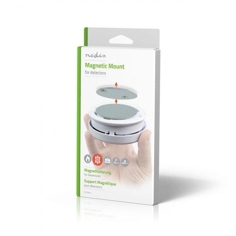 Nedis Detektorfeste | Diameter: 70 mm | Magnetisk | Teip | Sølv