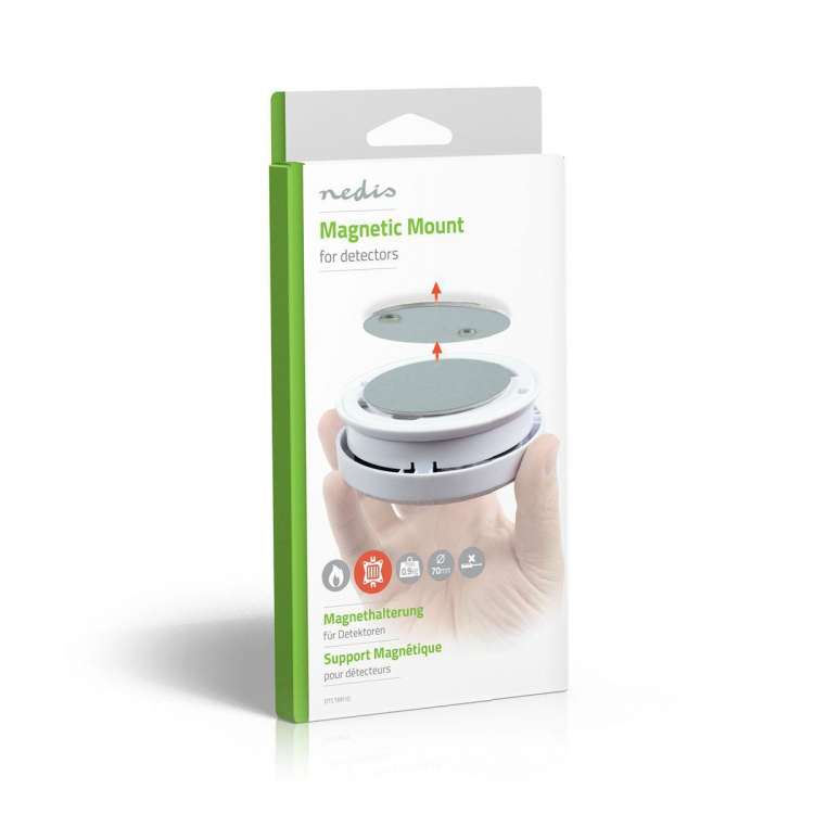 Nedis Detektorfeste | Diameter: 70 mm | Magnetisk | Teip | Sølv
