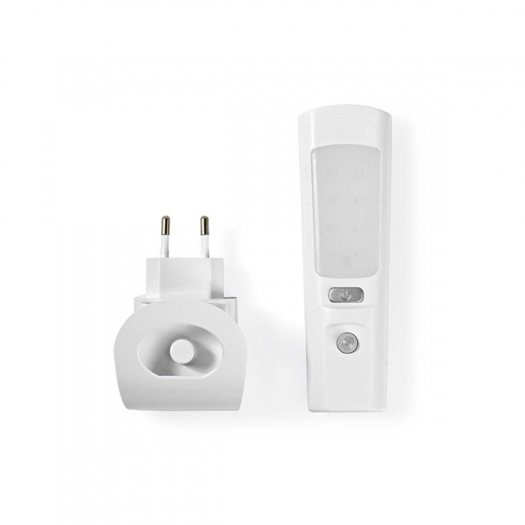 Nedis Orientering LED lys og lommelykt | Nettstrøm drevet | 220 - 240 V AC 50 Hz | 1.30 W | Oppladningsbar | Nominell lysfluks: 37 lm | Lysrekkevidde: 3 m | Strålevinkel: 71 ° | LED fakkel