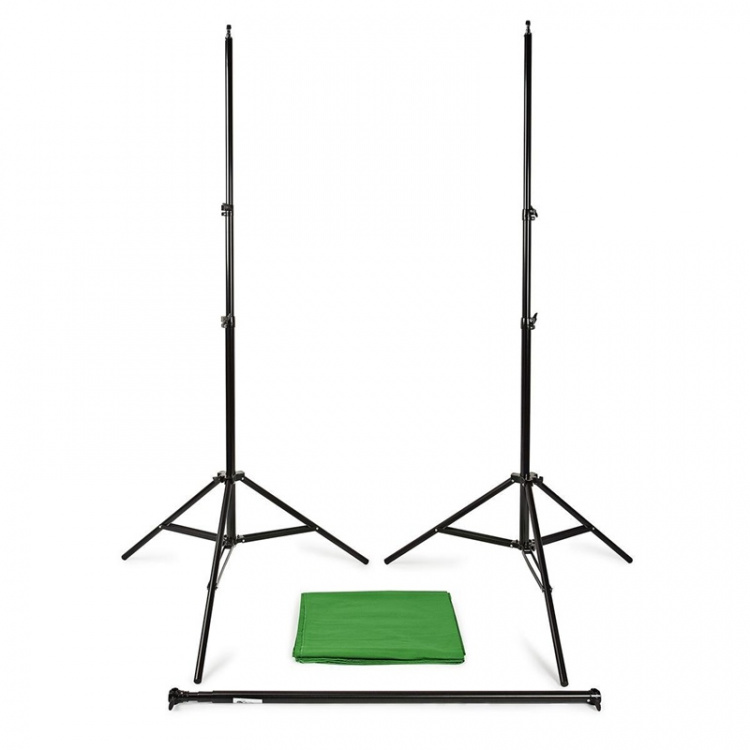 Nedis Photo Studio Backdrop Set | 1,90 x 2,95 m | Reiseveske inkludert | Stativ inkludert | Sort | 1 stk