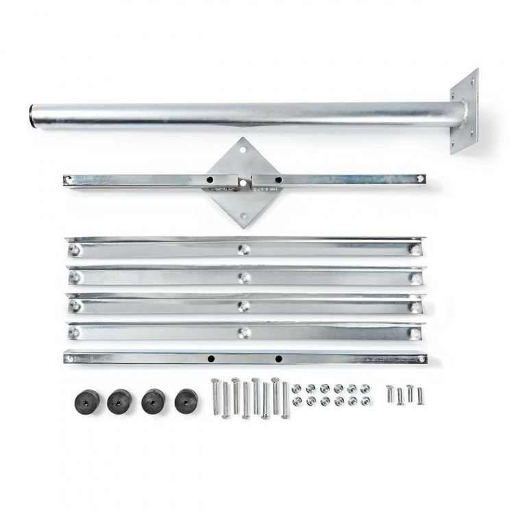 Nedis Satellitt Balkong Stand | mast lengde: 0.75 m | Maksimum oppvaskstørrelse: 90.0 cm | Bunnplatens størrelse: 4 x 30 x 30 cm | Stål | Sølv