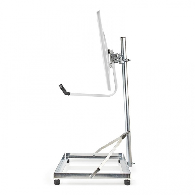 Nedis Satellitt Balkong Stand | mast lengde: 1.00 m | Maksimum oppvaskstørrelse: 90.0 cm | Bunnplatens størrelse: 1 x 50 x 50 cm | Stål | Sølv