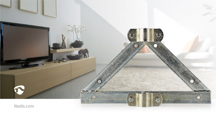 Nedis Satellitt-veggfeste | Avstand til vegg: 90 mm | Diameterklemme: 32-42 mm | Stål | Sølv Nedis Satellitt-veggfeste | Avstand til vegg: 90 mm | Diameterklemme: 32-42 mm | Stål | Sølv