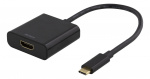DELTACO USB-C til HDMI-adapter, 4096x2160 30 Hz, svart