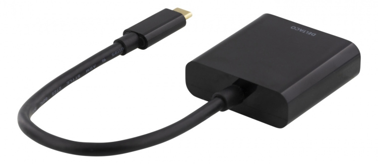 DELTACO USB-C til HDMI-adapter, 4096x2160 30 Hz, svart