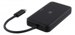 DELTACO USB-C til HDMI/DP/DVI/VGA-adapter, 4K, DP Alt-modus, svart