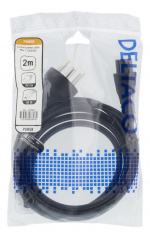 DELTACO Apparatkabel, 2 m, DK 2-5a til IEC C5, 2,4A, jordet, svart DELTACO Apparatkabel, 2 m, DK 2-5a til IEC C5, 2,4A, jordet, svart