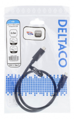 DELTACO USB-C til USB-C-kabel, 0,5 m, 10 Gbps, 100 W 5A, USB 3.1 Gen 2, DELTACO USB-C til USB-C-kabel, 0,5 m, 10 Gbps, 100 W 5A, USB 3.1 Gen 2,