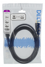 DELTACO DisplayPort-kabel, 2 m, 4K UHD, DP 1.2, svart DELTACO DisplayPort-kabel, 2 m, 4K UHD, DP 1.2, svart