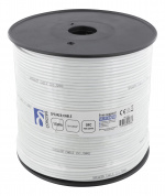 DELTACO høyttalerkabel, 2x1,5mm2, ukontaktert, ren kobber, 100m, hvit