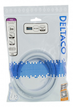 DELTACO Høyhastighets Premium HDMI-kabel, 3 m, Ethernet, 4K UHD, hvit DELTACO Høyhastighets Premium HDMI-kabel, 3 m, Ethernet, 4K UHD, hvit