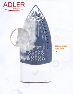 Adler AD 5030 strykejern med 3000W - beige/hvit