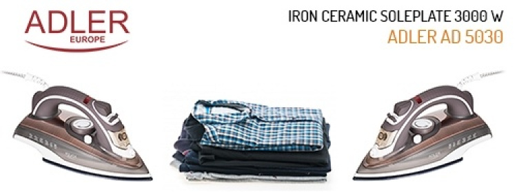 Adler AD 5030 strykejern med 3000W - beige/hvit