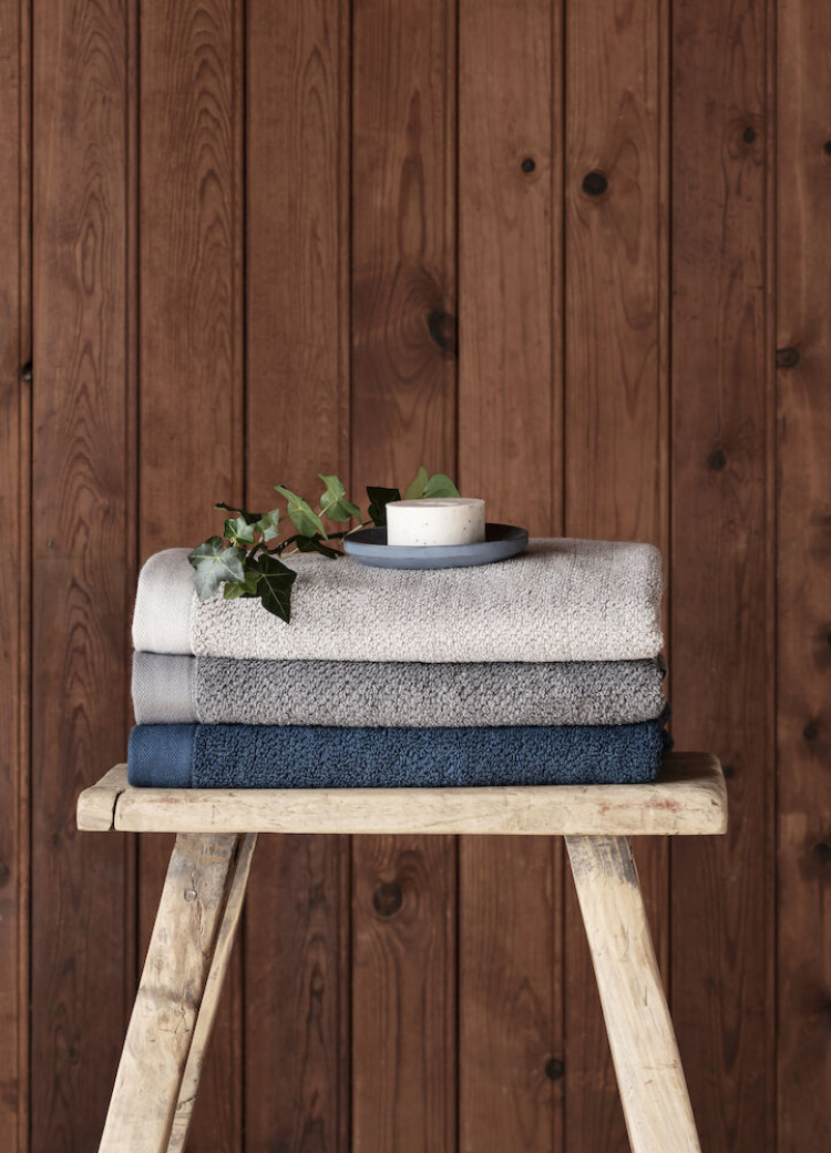 Kosta Linnewäfveri Frotté bomull/lin mørkegrå 90x150 cm Kosta Linnewäfveri Frotté bomull/lin mørkegrå 90x150 cm