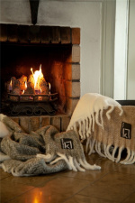 Kosta Linnewäfveri ullteppe natur, brun/beige Kosta Linnewäfveri ullteppe natur, brun/beige